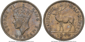 British Colony. George VI 1/2 Rupee 1946 AU50 NGC, KM23. HID09801242017 © 2024 Heritage Auctions | All Rights Reserved