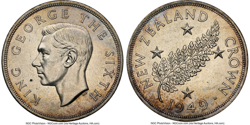 George VI "Proposed Royal Visit" Crown 1949 MS64 NGC, KM22. HID09801242017 © 202...