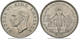 George VI 5-Piece Lot of Certified Assorted Issues NGC, 1) 1/2 Crown 1940 MS64+, KM14. New Zealand Centennial 2) 1/2 Crown 1947 MS64, KM11a 3) 1/2 Cro...