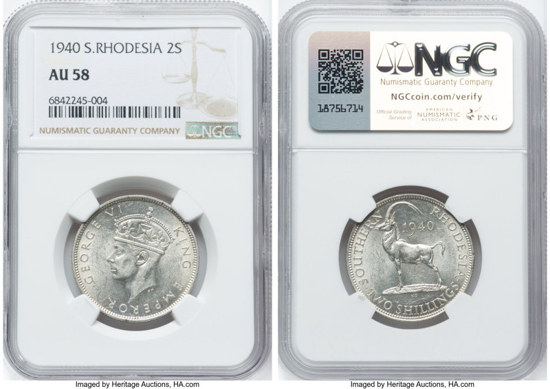 British Colony. George VI 2 Shillings 1940 AU58 NGC, KM19. HID09801242017 © 2024...