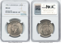 British Colony. George VI 3-Piece Lot of Certified Assorted Issues NGC, 1) 1/2 Crown 1951 MS64, KM24 2) 2 Shillings 1947 MS62, KM19b 3) VI Shilling 19...