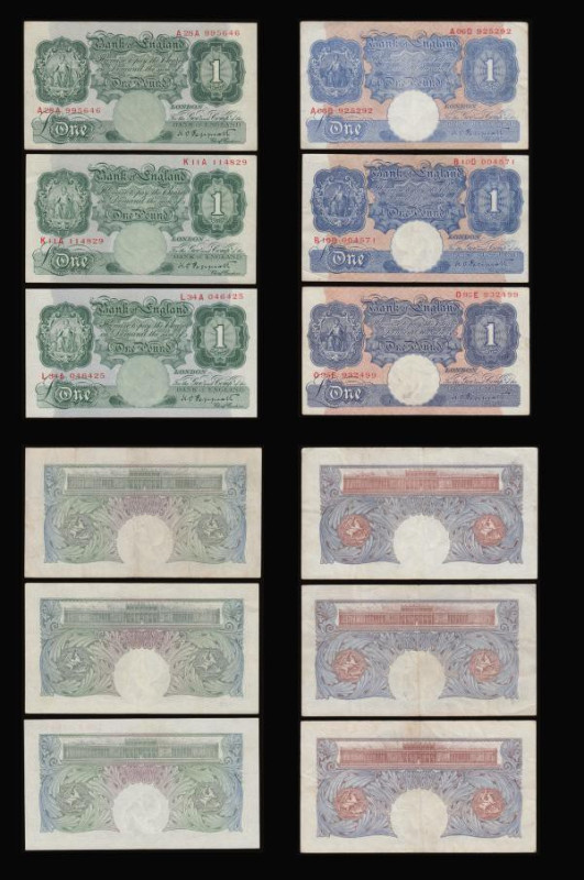 One Pound Peppiatt B239 (3) VF-EF along with 1940 Emergency Blue Issue (8) these...