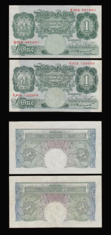 Peppiatt 1948, post-war unthreaded type, (4) 10 Shillings B256 (2) prefixes 08L ...