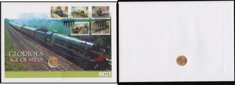 Sovereign 1968 Unc in Westminster's Glorious Age of Steam Coin and Stamp Cover