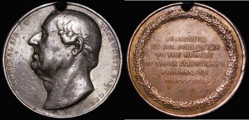 Death of Admiral Duckworth 1817 45mm diameter in silver (?), Obverse: Bust left,...