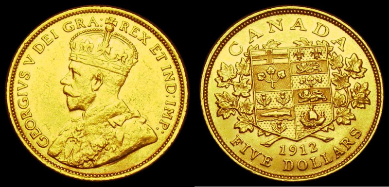 Canada Five Dollars Gold 1912 KM#26 NEF/GEF