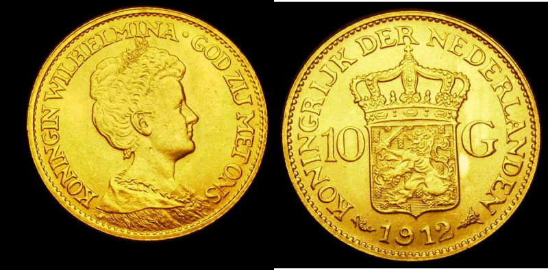 Netherlands Ten Gulden Gold 1912 KM#149 UNC and lustrous, the obverse with some ...