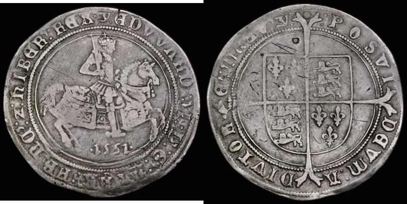 Crown Edward VI 1551 S.2478 mintmark y, 30.43 grammes, Fine the reverse with som...