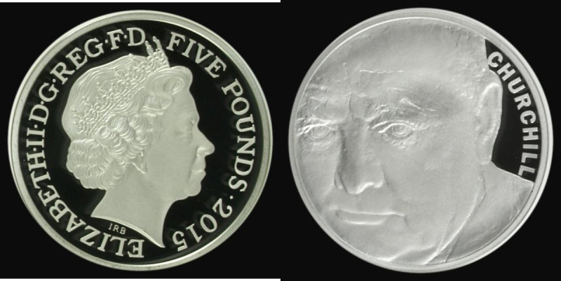 Five Pound Crown 2015 50th Anniversary of the Death of Sir Winston Churchill Sil...