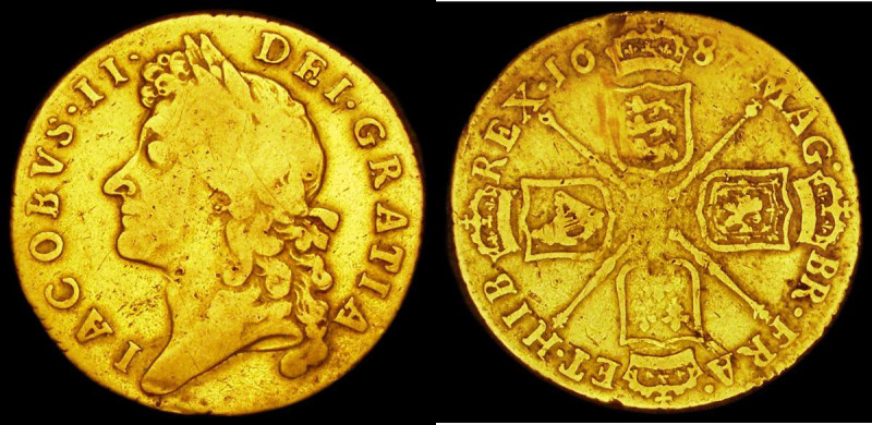 Guinea 1687 S.3402 VG cleaned, the reverse repaired below the date