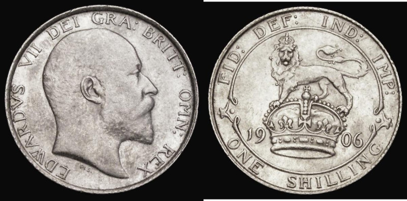 Shilling 1906 ESC 1415, Bull 3592, Davies 1556 dies 1A, NEF