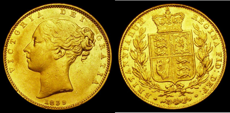 Sovereign 1839 Marsh 23, S.3852, VF with evidence of a very small skilful repair...