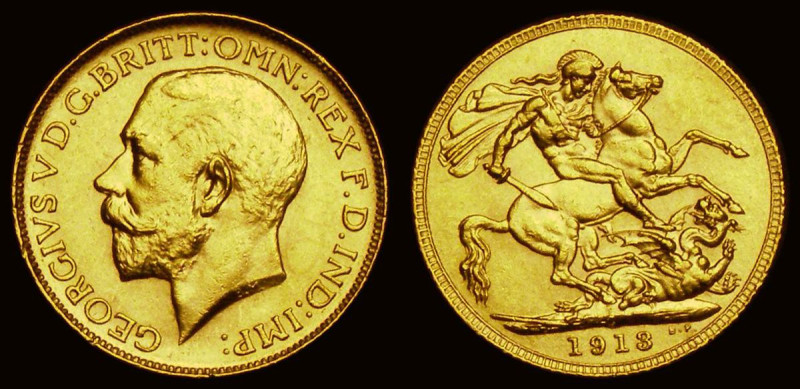 Sovereign 1913C Marsh 222, S.3997 EF, Very Rare with a mintage of just 3717 piec...