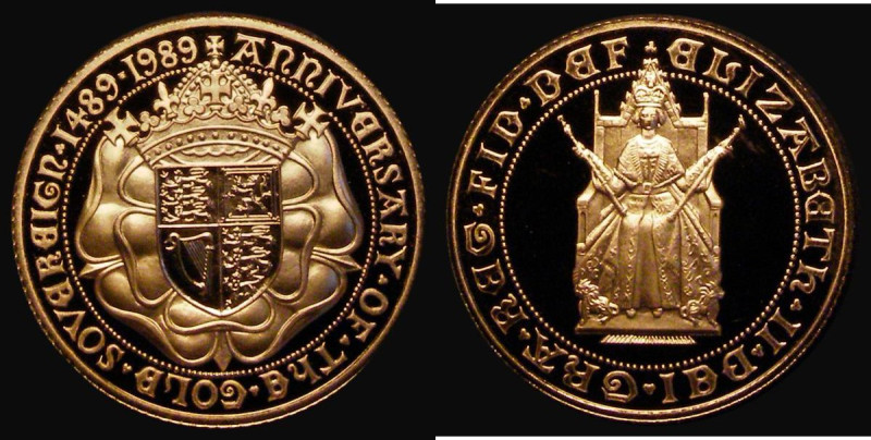 Sovereign 1989 500th Anniversary of the First Gold Sovereign, S.SC3, Marsh 313H ...