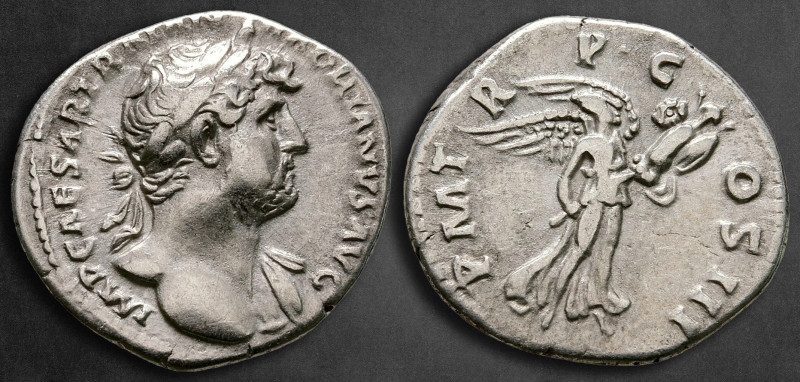 Hadrian AD 117-138. Rome
Denarius AR

19 mm, 3,10 g

IMP CAESAR TRAIAN HADR...
