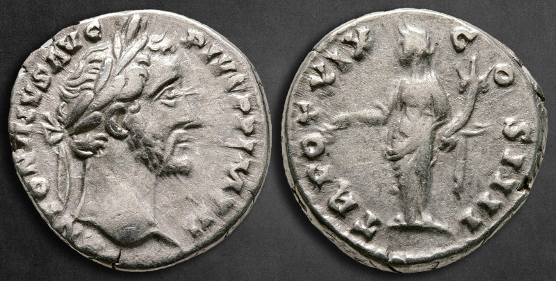 Antoninus Pius AD 138-161. Rome
Denarius AR

17 mm, 3,70 g

ANTONINVS AVG P...