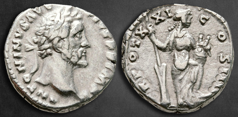 Antoninus Pius AD 138-161. Rome
Denarius AR

16 mm, 3,48 g

ANTONINVS AVG P...