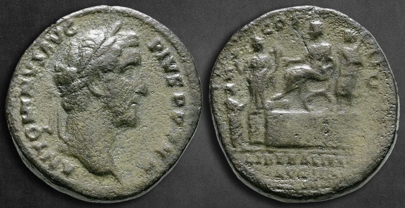 Antoninus Pius AD 138-161. Rome
Sestertius Æ

32 mm, 25,88 g

ANTONINVS AVG...