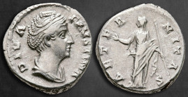 Diva Faustina I AD 140-141. Rome. Denarius AR