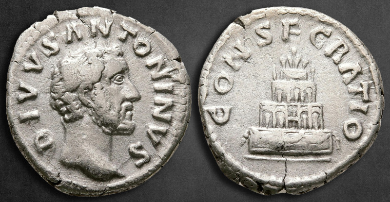 Divus Antoninus Pius AD 161. Consecration issue struck under Marcus Aurelius and...