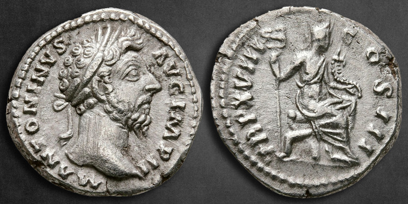 Marcus Aurelius AD 161-180. Struck AD 163-164. Rome
Denarius AR

18 mm, 3,02 ...