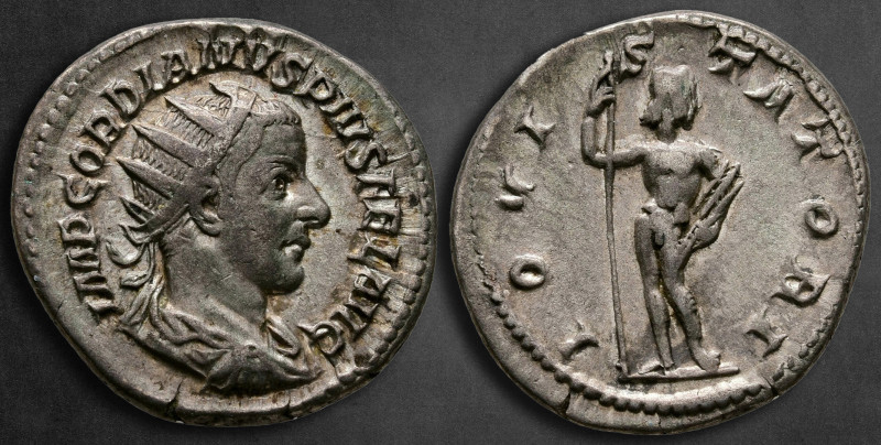 Gordian III AD 238-244. Rome
Antoninianus AR

23 mm, 4,60 g

IMP GORDIANVS ...