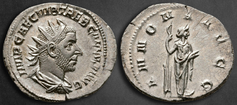 Trebonianus Gallus AD 251-253. Rome
Antoninianus AR

23 mm, 3,44 g

IMP CAE...