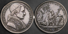 Italy. Papal State Vatikan. Rome mint. Gregor XVI AD 1831-1846. Moneyer Niccolò Cerbara. 50 Baiocchi AR 1834