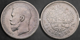Russia. St. Petersburg. Nikolai II AD 1894-1917. Rouble AR 1896