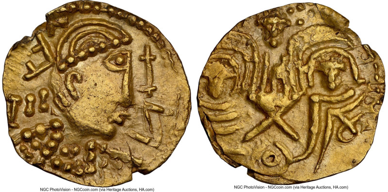 Early Anglo-Saxon. Post-Crondall Phase gold Thrymsa ND (655-675) MS60 NGC, S-767...