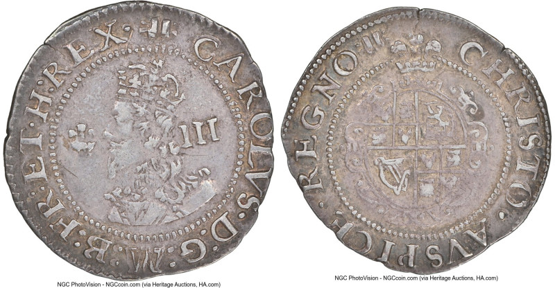 Charles I 3 Pence ND (1638-1642) XF45 NGC, Aberystwyth mint, Book mm, KM87, S-28...