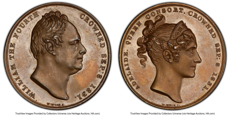 William IV bronzed-copper Specimen "Coronation" Medal 1831 SP63 PCGS, Eimer-1251...