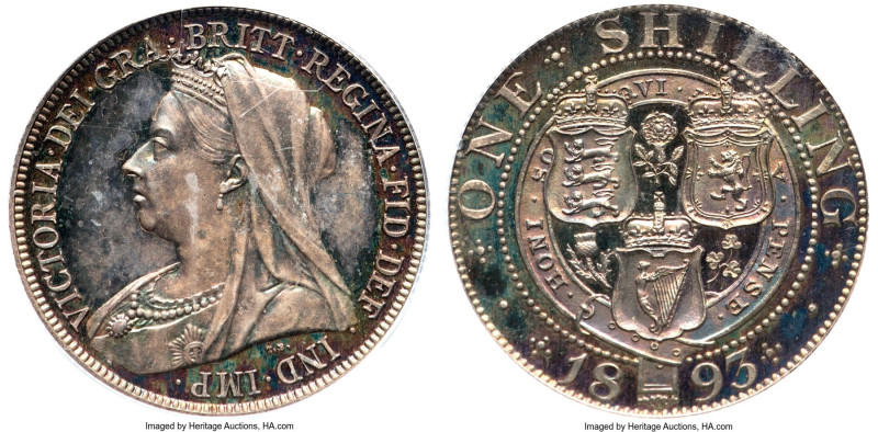 Victoria Proof Shilling 1893 PR66 PCGS, KM780, S-3940. Mintage: 1,300. A stunnin...