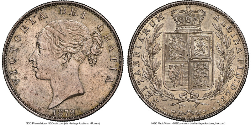 Victoria 1/2 Crown 1879 MS63 NGC, KM756, S-3889. "Auctioned in support of MSF" (...