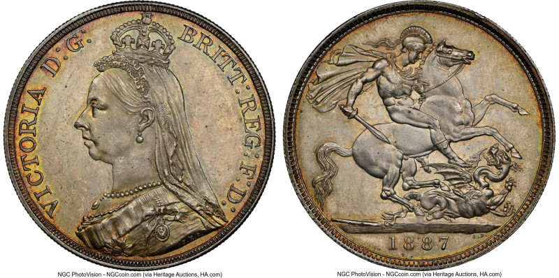 Victoria Crown 1887 MS64 NGC, KM765, S-3921. A Jubilee year Victoria Crown, ofte...