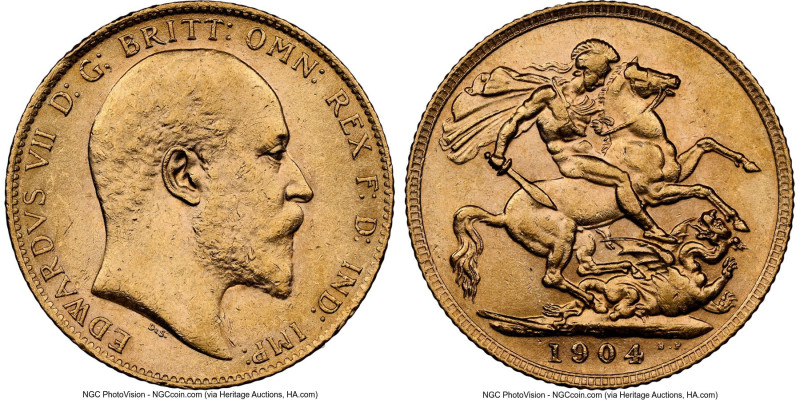 Edward VII gold Sovereign 1904 MS61 NGC, KM805, S-3969. HID09801242017 © 2024 He...