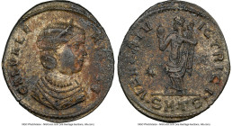 Galeria Valeria (AD 293-311). BI follis or nummus (27mm, 12h). NGC Choice XF. Thessalonica, 1st officina, AD 308-310. GAL VAL-ERIA AVG, draped bust of...