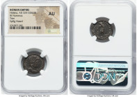 Helena (AD 324-328/30). AE3 or BI nummus (19mm, 5h). NGC AU. Trier, 2nd officina, AD 327-328. FL HELENA-AVGVSTA, mantled bust of Helena right, wearing...