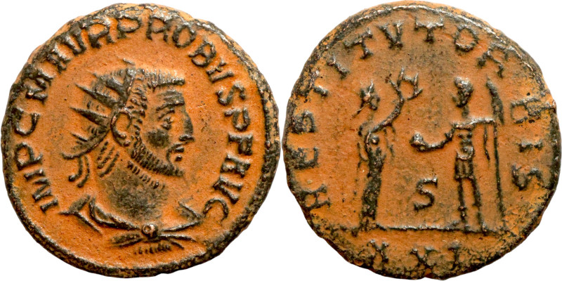 Probus. (276-282 AD). Æ Antoninian. Obv: IMP C M AVR PROBVS AVG. radiate cuirass...