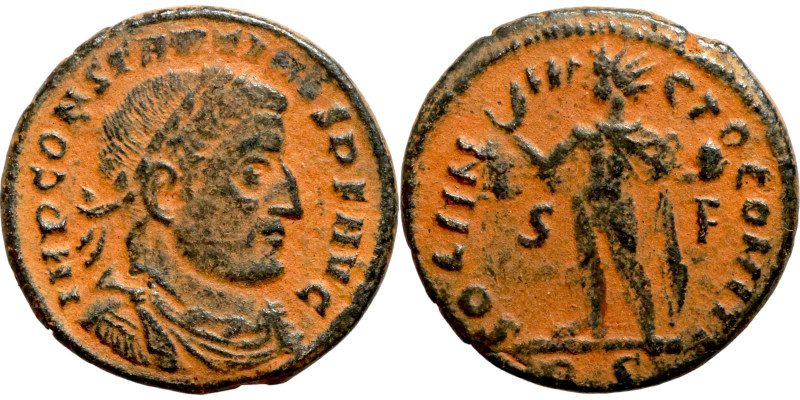 Constantinus I. (307-337 AD). Follis. Aquileia. Obv: CONSTANTINVS AVG. laureate ...