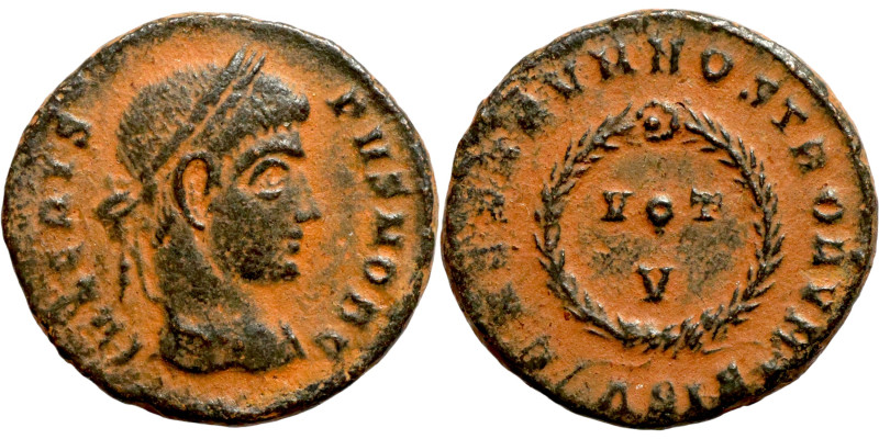 Crispus as Caesar; 317-326 AD Follis

17mm 4,38g

Artificial sand patina