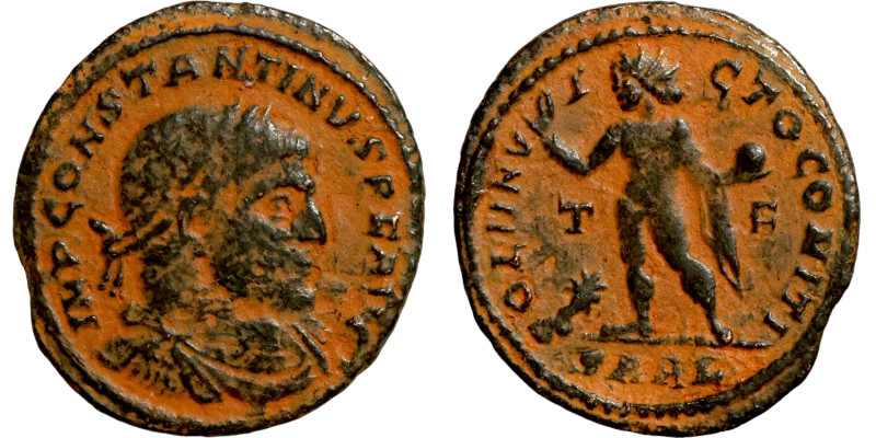 Constantinus I. (307-337 AD). Follis. Aquileia. Obv: CONSTANTINVS AVG. laureate ...