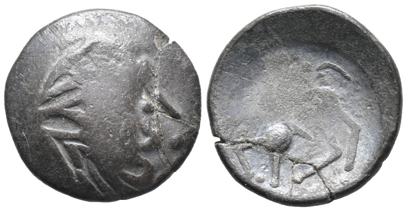 Celtic, Eastern Europe, 2nd century BC. Tetradrachm (22mm, 3.80g). "Sattelkopfpf...