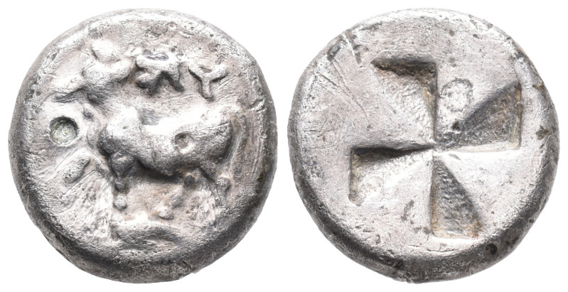 Thrace, Byzantion, c. 387/6-340 BC. AR Siglos (16mm, 5.02g). Bull standing l. on...