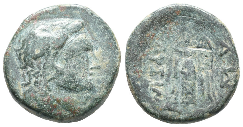 Thrace, Lysimacheia, c. 309-220 BC. Æ (16.5mm, 4.30g). Head of Herakles r., wear...