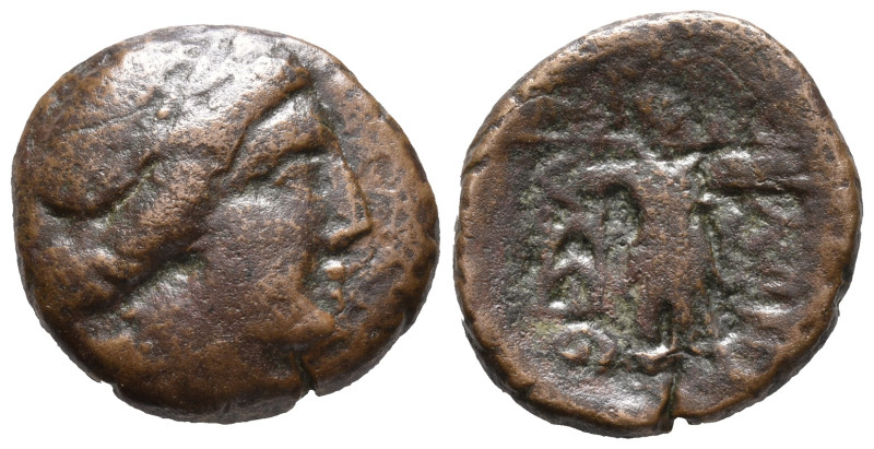 Thessaly, Thessalian League, c. 150 BC. Æ Trichalkon (19mm, 5.50g). Laureate hea...