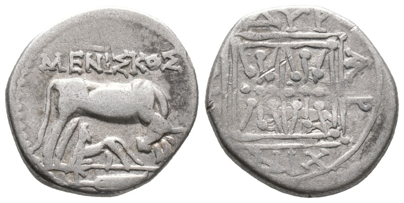 Illyria, Dyrrhachion, c. 250-200 BC. AR Drachm (17mm, 3.17g). Meniskos and Archi...