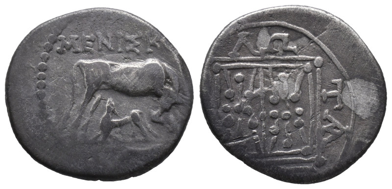 Illyria, Dyrrhachion, c. 80/70-60/55 BC. AR Drachm (18mm, 3.07g). Meniskos and P...