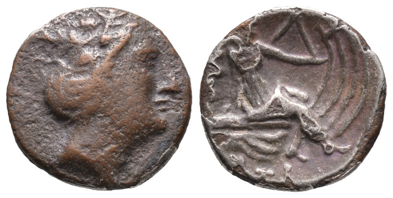 Euboia, Histiaia, 3rd-2nd centuries BC. Fourrèe Tetrobol (14mm, 1.60g). Wreathed...