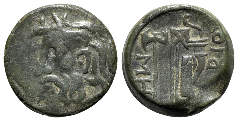 Skythia, Olbia, c. 300-275 BC. Æ (21mm, 9.73g, 12h). Horned and bearded head of ...